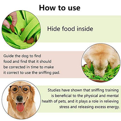 AWOOF Schnüffelteppich Hund Hundespielzeug Intelligenz Schnüffelteppich Hunde Schnüffelmatte Waschbar Faltbar Riechen rutschfest Schnüffelspielzeug intelligenzspielzeug