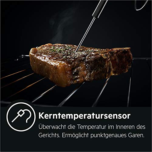 AEG BSS575021M Einbau-Backofen SteamCrisp – mit Dampfunterstützung/Pyrolyse – Selbstreinigung & IKE64450XB Autarkes Kochfeld/Herdplatte mit Touchscreen & Topferkennung / 60 cm