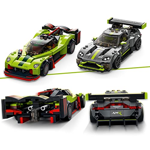 LEGO 76910 Speed Champions Aston Martin Valkyrie AMR Pro & Vantage GT3, Bausatz mit 2 Rennwagen, Modellautos für Kinder ab 9 Jahre, 2022 Kollektion