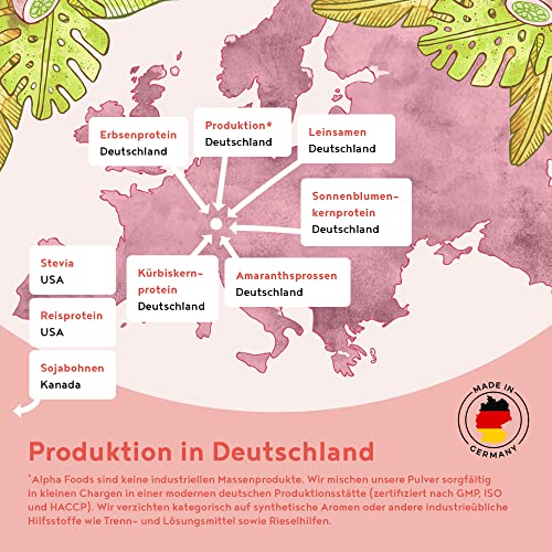 Vegan Protein - VANILLE KIPFERL - Pflanzliches Proteinpulver aus gesprossten Reis, Erbsen, Sojabohnen, Leinsamen, Amaranth, Sonnenblumen- und Kürbiskernen - 600g Pulver