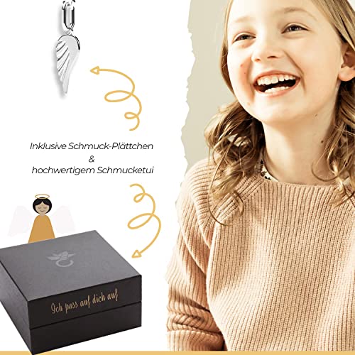 Geschenke zur Einschulung Mädchen | Schutzengel Kette Silber 925 Engel-Anhänger Halskette | Geschenk zum Schulanfang Schultüte Inhalt Füllung Schulanfänger Schulkind | Kinder-Schmuck Kinderkette