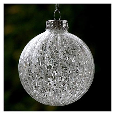 WWWFZS Weihnachtskugel Dekoration Durchmesser = 8 cm 48pcs / Pack Gestreifte Glasweihnachtskugel Mit Inner Glas Chip Dekorative Glasstern Weihnachten Anhänger Weihnachtskugeln