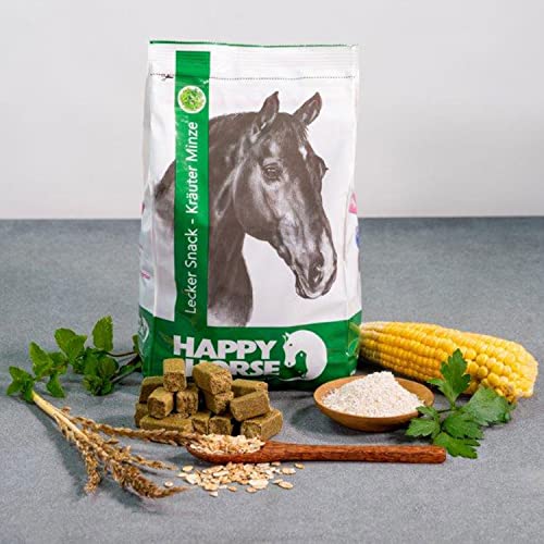 Happy Horse Pferdeleckerlie Box 7 x 1 kg + GRATIS Aufbewahrungsdose. Die Leckerlies mit KANNE Fermentgetreide und toller Abwechslung.