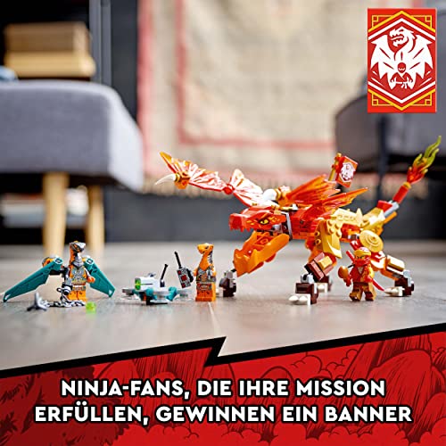 LEGO 71762 NINJAGO Kais Feuerdrache EVO, Drachen Spielzeug ab 6 Jahren mit Feuerdrachen- und Schlangen-Figur, mit Ninjas und Boa-Jäger