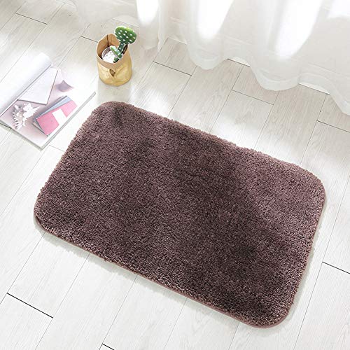 Lee My rutschfest-Badvorleger Badematte Maschinenwaschbar Anti-Rutsch Badteppich Weich Wasserabsorbierende Badematten Flauschige Mikrofaser Badezimmerteppich,Braun,39"x59"