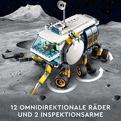 LEGO 60348 City Mond-Rover Weltraum-Spielzeug mit Astronauten-Minifiguren aus der LEGO NASA Serie, für Kinder ab 6 Jahre