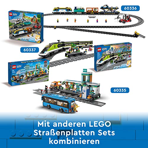 LEGO 60335 City Bahnhof, Spielzeug mit Schienen-LKW, Straßenplatte, Schienensegmenten und Minifiguren, Geschenk Set, kombinierbar mit City Zug Sets und mehr