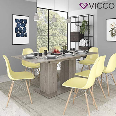 Vicco Esstisch DIX 90 x 140cm - 180 cm Esszimmertisch ausziehbar Küche Tisch (Sonoma Eiche)