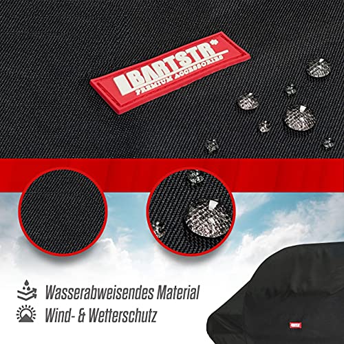 BARTSTR Grillabdeckung wetterfest – 140 x 65 x 115 - Grill Abdeckhaube für Gasgrill - Reißfest & wasserdicht mit UV-Schutz - Grill Zubehör – Schwarz