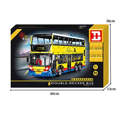 PEXL Technik Bus Ferngesteuert, Technik RC Doppeldecker-Bus Modell mit Fernbedienung und Motoren, 4255 Teile Technik Bus Bauset Kompatibel mit Lego Technic