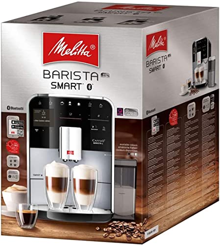 Melitta Caffeo Barista TS Smart F850-102, Kaffeevollautomat mit Milchbehälter, Smartphone-Steuerung mit Connect App, One Touch Funktion, Schwarz