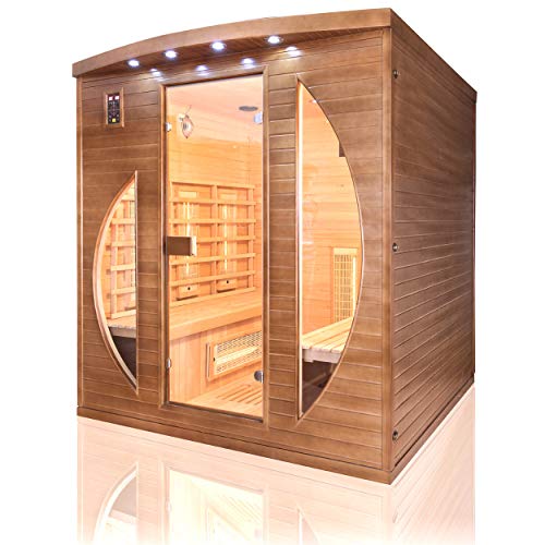 France Sauna - SN-SPECTRA05R - Infrarot-Sauna Spectra - Dual Healthy Technologie - Stereo-Audio Radio - Chromotherapie 7 Farben - 4 Sitzer