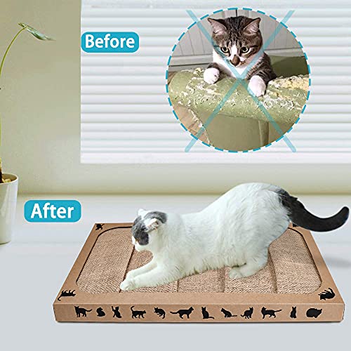 Pieviev Kratzbrett für Katzen (44.5x25.9x3.5cm) Sisal Scratching Pad Katzenspielzeug mit Katzenminze (1 Stück)