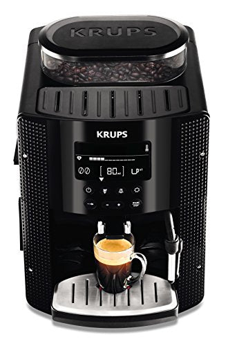 Krups EA8150 Kaffeevollautomat Essential Espresso | 1450 Watt | 1,7 Liter Wassertank | 15 bar | LCD-Display | 3 Temperaturstufen + 3 Mahlgrade | Schwarz