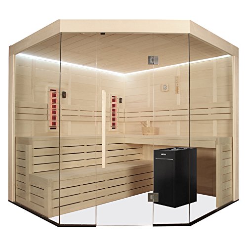 EO-SPA Sauna E1201B-IR Pappelholz 205x205 9kW Vitra