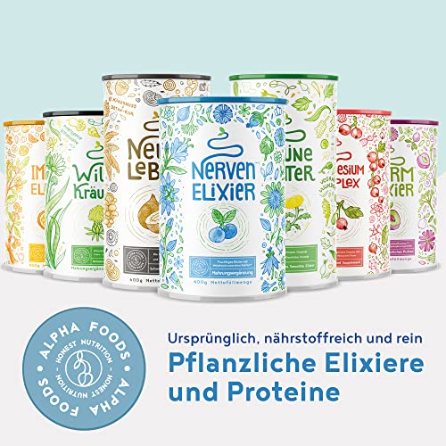 Nerven-Elixier - Pflanzliche Wirkstoffe für den Abend - Fruchtige Mischung aus Aminosäuren und Pflanzenextrakten - 400 Gramm Pulver