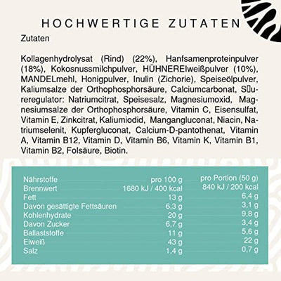 Diät Shake - Pulver zum Abnehmen (500g) | Kollagen & Eiweisshake abnehmen | Nur 200kcal | Glutenfrei, Laktosefrei & Sojafrei | leckerer & gesunder Diät Drink | JARMINO | Made in Deutschland