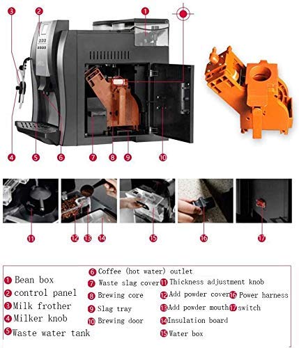 SXLCKJ Crusher, Kaffeevollautomat, Dampfpumpenkaffeemaschine, Büro, Zuhause, Geschäft, Party (Crusher)