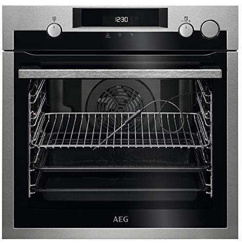 AEG BSS575021M Einbau-Backofen SteamCrisp – mit Dampfunterstützung/Pyrolyse – Selbstreinigung & IKE64450XB Autarkes Kochfeld/Herdplatte mit Touchscreen & Topferkennung / 60 cm