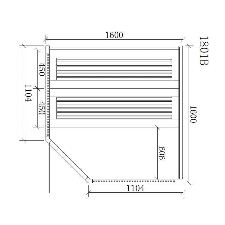 AWT Sauna E1801B Pinienholz/160x160/6.8kW Cilindro