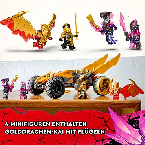 LEGO 71769 NINJAGO Coles Drachen-Flitzer, Set für Kinder mit Spielzeug-Auto, Schlangen-Figur und 3 Minifiguren, inkl. Kai und Cole, Geschenkidee zu Weihnachten