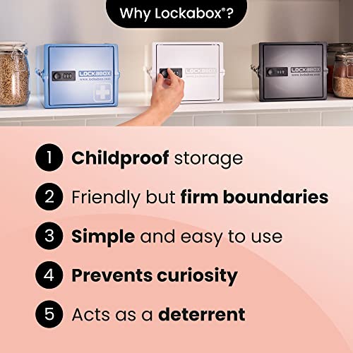 Lockabox One™ | Kompakte und hygienische Verschlussbox für Lebensmittel und Medikamente sowie zum sicheren Aufbewahren von Gegenständen zu Hause (Opal White)