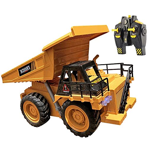 Ferngesteuerter Muldenkipper 2,4 GHz RC Truck 6 Kanal Mine Baufahrzeug Spielzeugmaschine Modell mit LED-Licht und Sound Ausgezeichnete Weihnachtsgeschenke für Kinder und Erwachsene