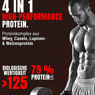 Powerstar SUPER HI PRO 128 | Mehrkomponenten Protein-Pulver Coconut 1kg | Höchstmögliche Biologische Wertigkeit | Eiweiß-Pulver mit 79% Protein i.Tr. | Protein-Shake zum Muskelaufbau & Abnehmen