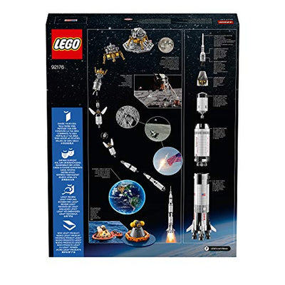 LEGO 92176 Ideas NASA Apollo Saturn V Weltraumrakete und Fahrzeuge, Raumschiff Bauset für Sammler, Modellbausatz für Teenager und Erwachsene