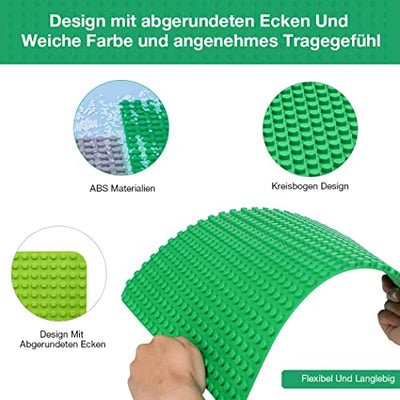 Lekebaby 3 Stück Große Grundplatte Kompatibel mit Meisten Marken, 38*38cm Bauplatte für Kreatives Vorschulspielzeug