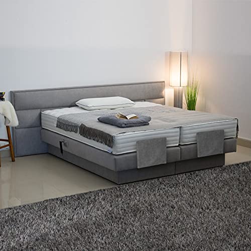 PAARA Boxspringbett Bali GM schwebend | 10.000 Newton Motorleistung | Antirutsch-Matten | Royal-WS® Taschenfederkern Matratze mit GELAX® Topper Kern | Made in Germany (200 x 220 cm)