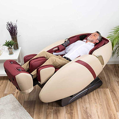 SAMADHI® 2D+ Massagesessel - Rot (neues Modell 2022) -"Zero" Schwerkraft und"Zero" Weltraumtechnologie - 6 professionelle Massage-Modi - Sauerstoff-Ionen-Generator - Bluetooth 3D-Sound - USB