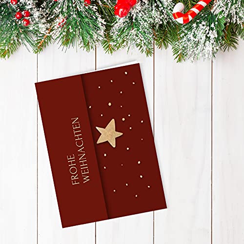 Weihnachtskarten mit Umschlag Set (12 Stück) - A6 Klappkarten für Weihnachten - Christmas Postkarte mit Umschlägen für deine Weihnachtsgrüße - Coole Weihnachtspostkarten mit und ohne Sprüche