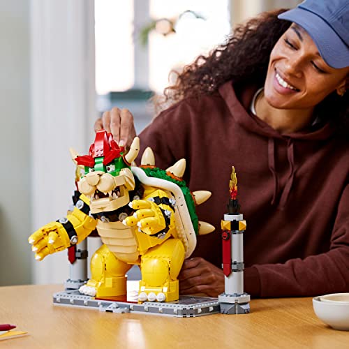 LEGO 71411 Super Mario Der mächtige Bowser, 3D-Modell-Bausatz, Bewegliche Figur zum Sammeln mit Duellplattform, Geschenkidee für Fans