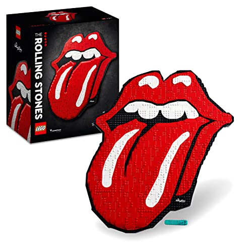 LEGO 31206 Art The Rolling Stones Logo Bastelset für Erwachsene, Geschenk für Männer, Frauen, Ehemann, Ehefrau, Musikfans mit Soundtrack, DIY - Haus oder Büro 3D-Deko, 60-jähriges Jubiläum Sammlerset