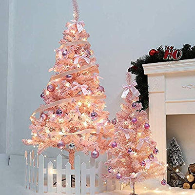 Weihnachtsbaum Künstlich Weihnachtsbaum Rosa künstlicher Weihnachtsbaum |Pre Lit Faltbare Weihnachtsbaum for Innen- / Außen Weihnachtsdeko Weihnachtsdeko künstlicher Weihnachtsbaum (Color : 9ft)