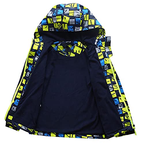 IDGREATIM Jungen Regenjacke Mit Reißverschlusstasche Gelbe Kinderjacke Jungen Herbsttop Wind- und wasserdichte Kinderjacke