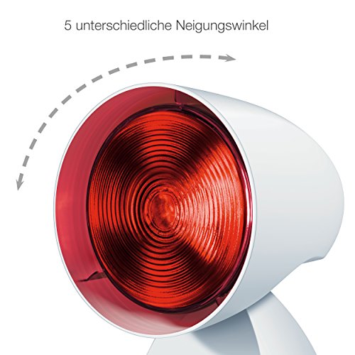 Beurer IL 35 Infrarotlampe, wohltuendes und wärmendes Infrarotlicht mit 3-stufigem Timer und 5 Neigungswinkeln zur Steigerung des Wohlbefindens, Lockerung von Muskeln und Linderung von Verspannungen