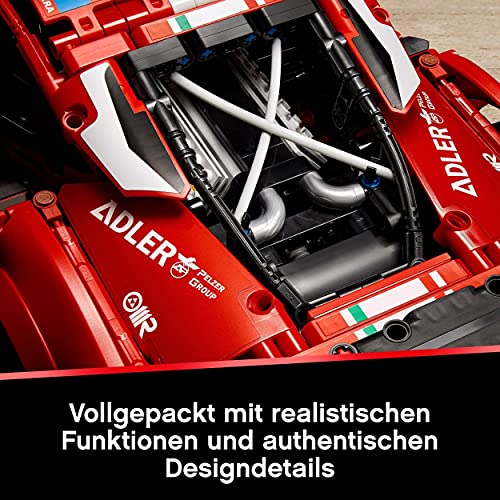 LEGO 42125 Technic Ferrari 488 GTE “AF Corse #51” Supersportwagen, Exklusives Sammlermodell, Sammlerset für Erwachsene