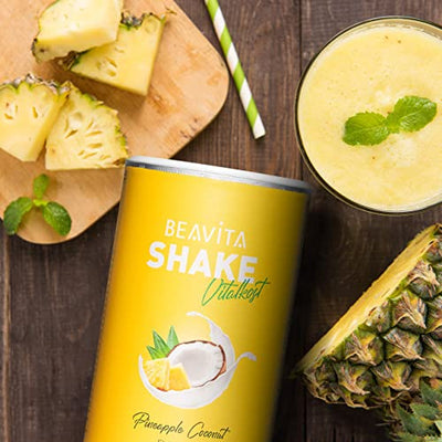 BEAVITA Vitalkost Diät-Shake Kokos-Ananas (572g) - Diät Shakes zum Abnehmen* - vitamin- und nährstoffreicher Mahlzeitersatz mit Eiweiss Protein Pulver - Protein Shake zum Abnehmen