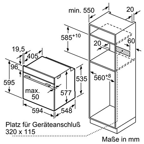 Neff B3CCE2ANO Einbau-Backofen N50 / 60 cm / 71 l / Edelstahl / A / CircoTherm / Hide / 7 Betriebsarten