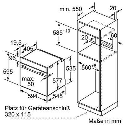 Neff B3CCE2ANO Einbau-Backofen N50 / 60 cm / 71 l / Edelstahl / A / CircoTherm / Hide / 7 Betriebsarten