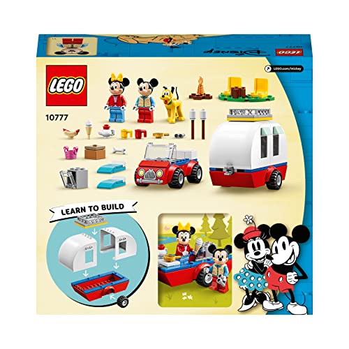 LEGO 10777 Disney Mickys und Minnies Campingausflug, Wohnmobil mit Disney Figuren: Minnie, Micky Maus und Pluto Hund, für Kinder ab 4 Jahre