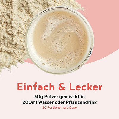 Vegan Protein - VANILLE KIPFERL - Pflanzliches Proteinpulver aus gesprossten Reis, Erbsen, Sojabohnen, Leinsamen, Amaranth, Sonnenblumen- und Kürbiskernen - 600g Pulver