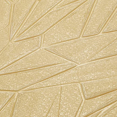 Relaxdays Wandpaneele, 10er Set, selbstklebend, zuschneidbar, 3D Paneele, Moderne Wandverkleidung, 70x68 cm, Gold