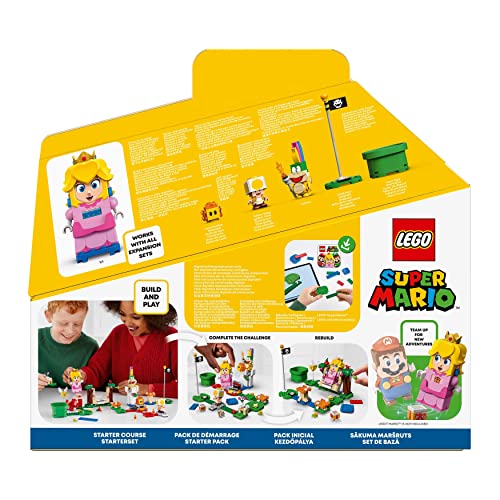 LEGO 71403 Super Mario Abenteuer mit Peach – Starterset, baubares Spielzeug mit interaktiver Prinzessinnen Figur, Gelber Toad und Lemmy