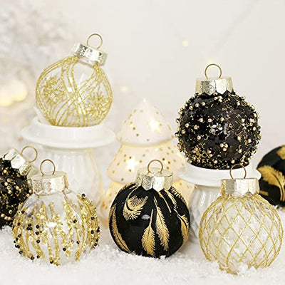 25 Stück Weihnachtsbaumkugeln zum Aufhängen für Zuhause, Party, Weihnachten, Hochzeitsdekoration, Frohe Weihnachtsbaumschmuck, 60 mm hängende Weihnachtskugeln, Schwarz