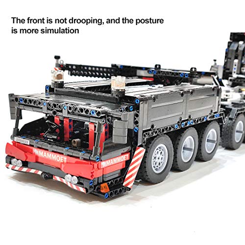 TRCS Technik Kran Bausteine, 7768 Teile 2.4G Groß Ferngesteuert Liebherr LTM1750-9.1 Mobilkran LKW mit 12 Motoren, Kranwagen Klemmbausteine Kompatibel mit Lego Technic, Rot, 110 x 16 x 22cm