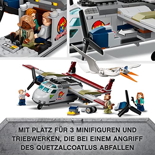 LEGO 76947 Jurassic World Quetzalcoatlus: Flugzeug-Überfall, Dinosaurier Spielzeug mit Figuren, Geschenk zu Weihnachten für Kinder ab 7 Jahre