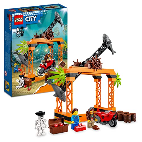 LEGO 60342 City Stuntz Haiangriff-Challenge Set, inkl. Motorrad und Stunt Racer Minifigur, Action-Spielzeug für Kinder ab 5 Jahre